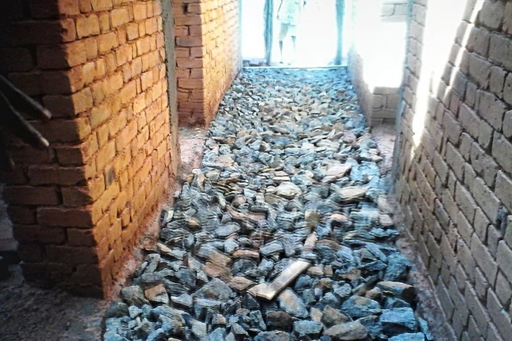 L'arrière du bâtiment en construction