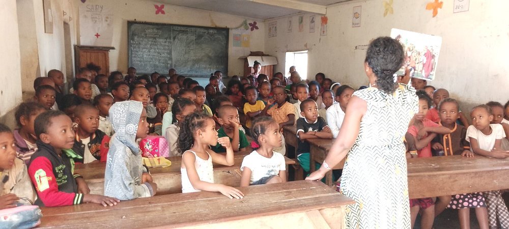 A full classroom