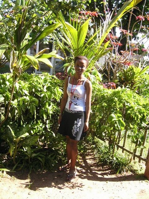 A girl in a garden